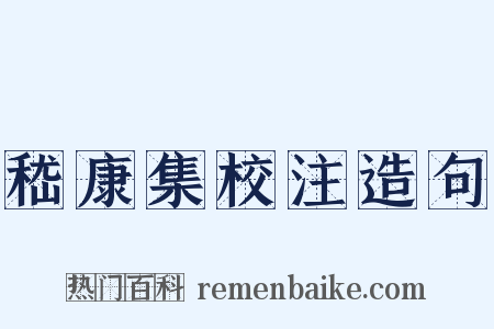 嵇康集校注造句是什么意思的图片